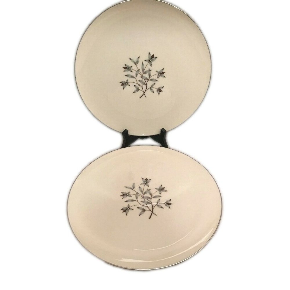 Lenox China Princess Pattern Pair 10.5" Dinner Plates X516 Platinum Band